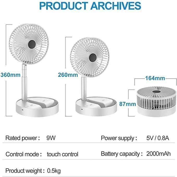 Mini Handheld Rechargeable Portable AC/DC Table & Wall Fan
