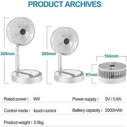 Mini Handheld Rechargeable Portable AC/DC Table & Wall Fan
