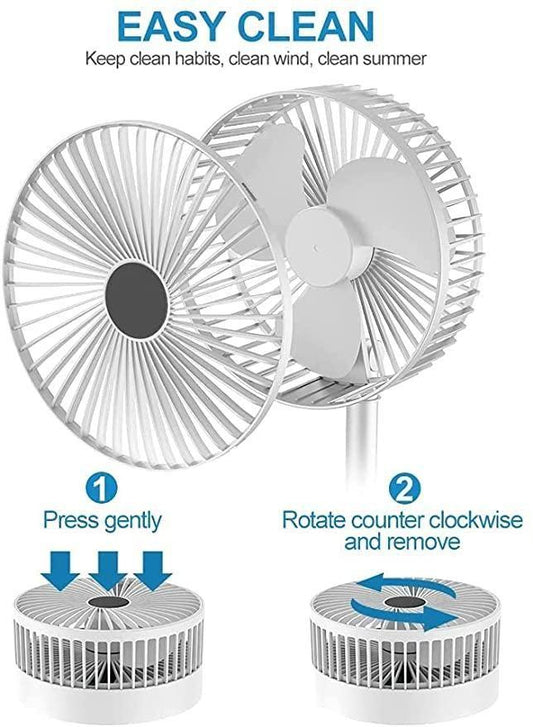 Mini Handheld Rechargeable Portable AC/DC Table & Wall Fan