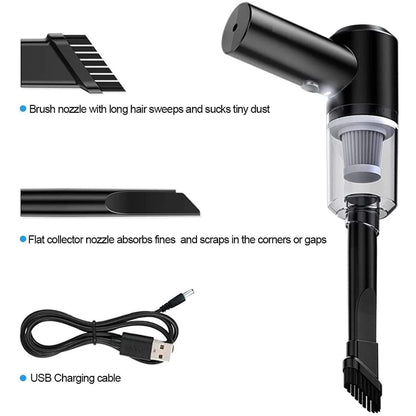 Portable Handheld Air Duster & Wireless Vacuum Cleaner | Cordless Mini Cleaner for Car, Home & Keyboard