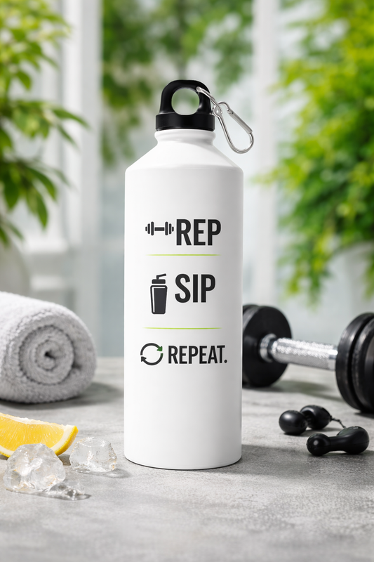 Gym Sipper Bottle - Rep, Sip, Repeat